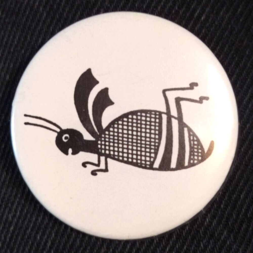 Tribal Print Bug Insect Moth Bee Fly Art Pinback Button Pin